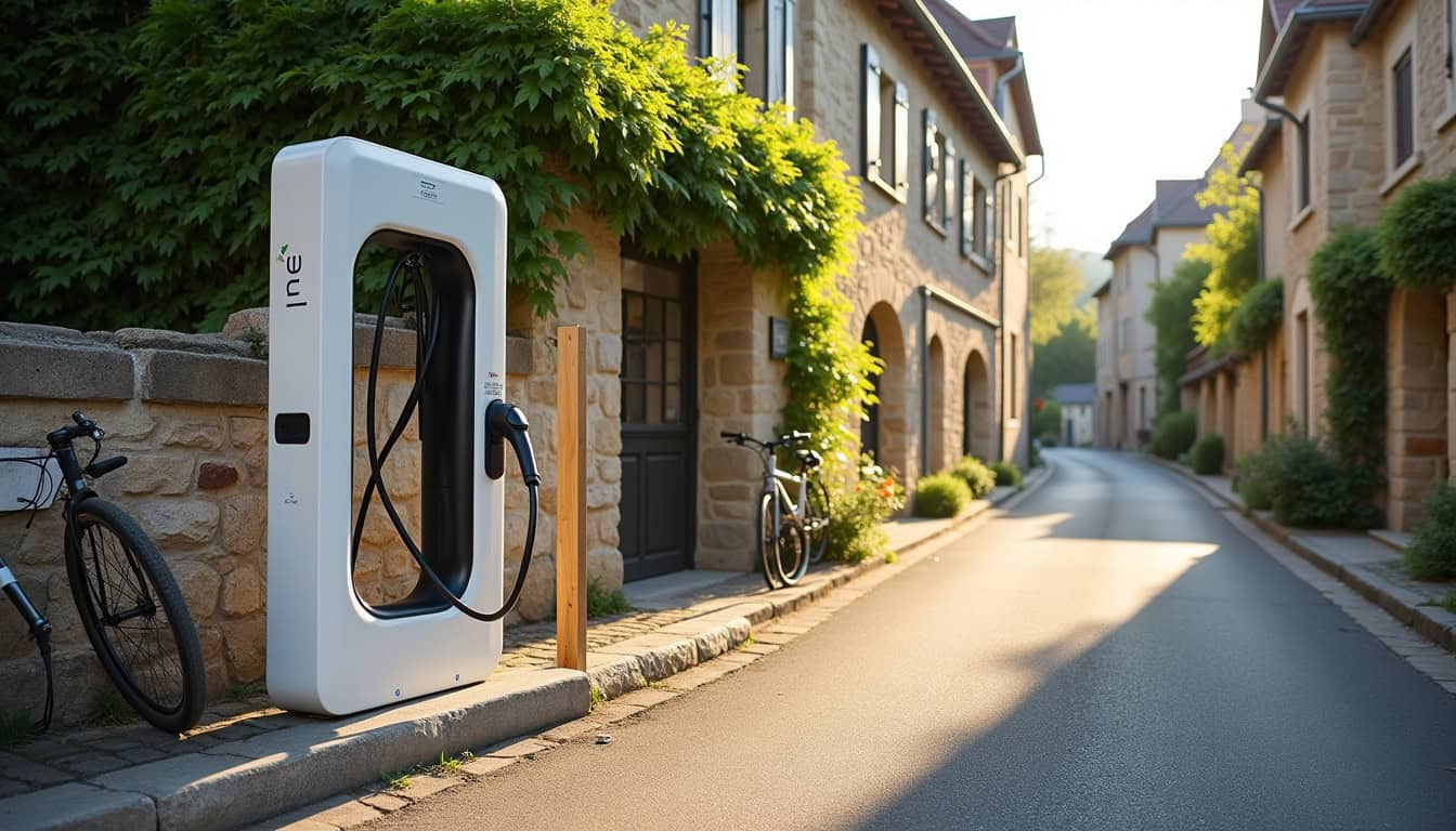 Borne de recharge publique eborn située au 24 Rue des Prés Bernard à Duingt