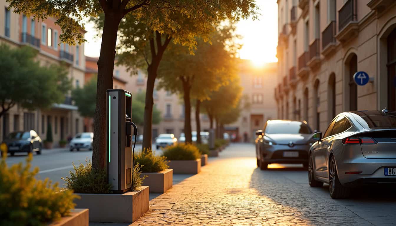 Borne de recharge publique en ville de Vence