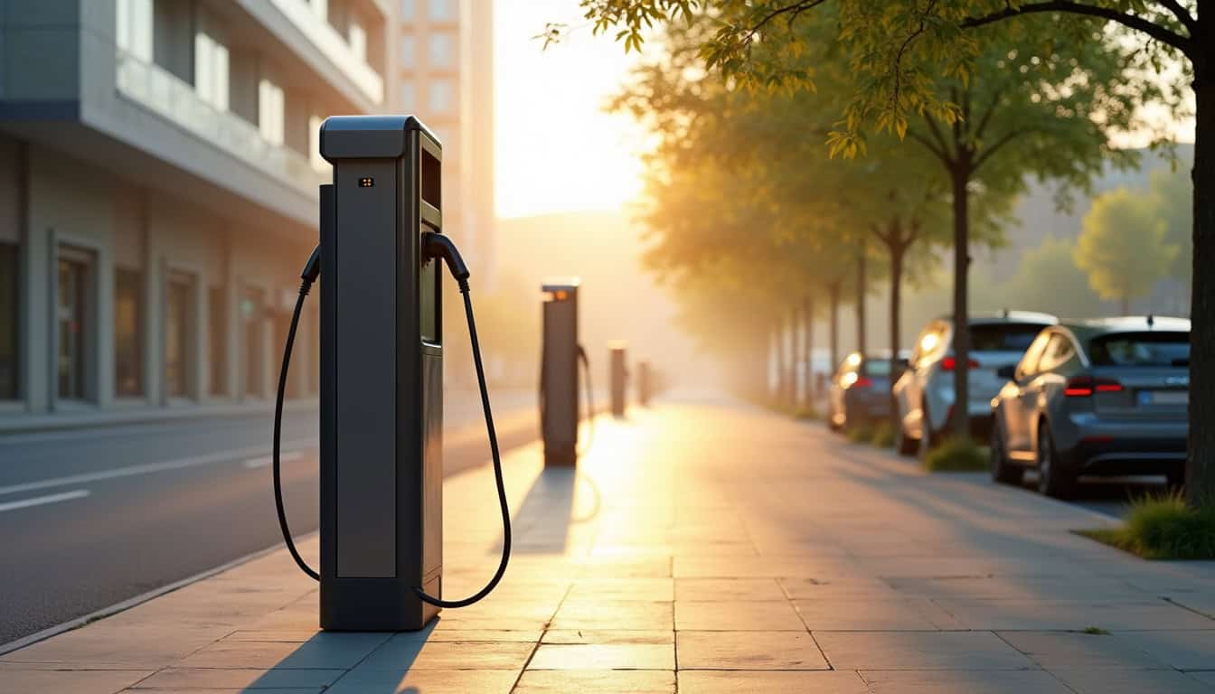 Borne de recharge publique installée à Sainte-Julie, située à l