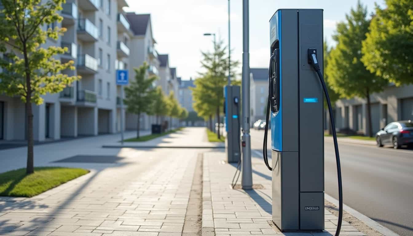 Borne de recharge publique Modulo située Rue des Prés à Beaumont-Louestault
