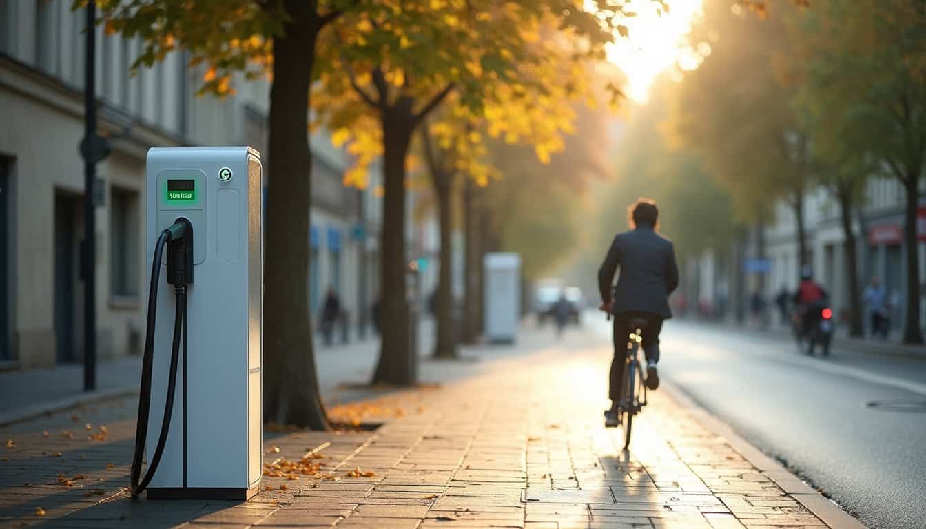 Borne de recharge publique Power Dot France située rue Salamon à Héricourt