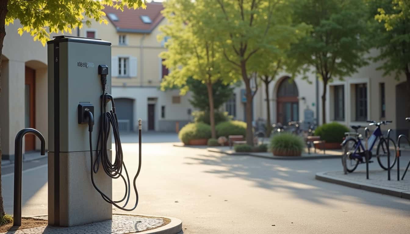 Borne de recharge publique située à l