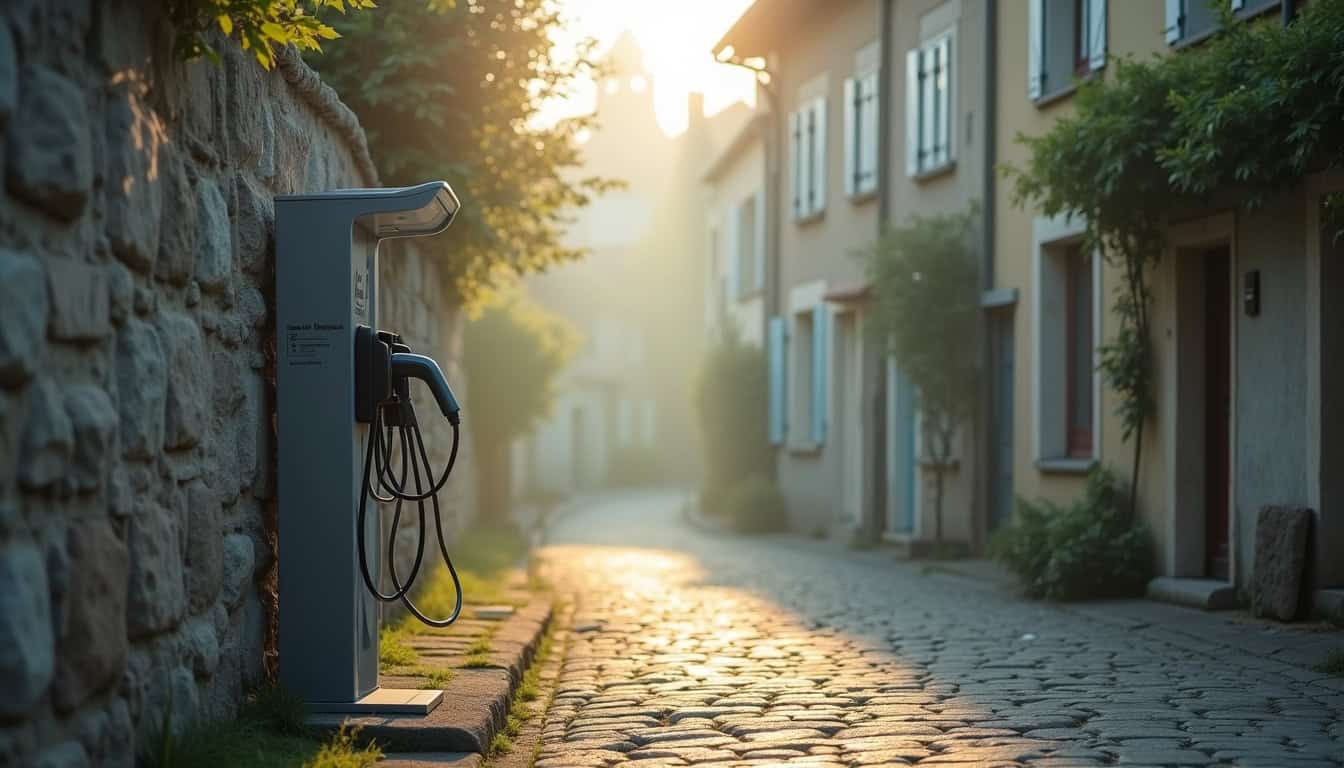 Borne de recharge publique située au 2 rue du Presbytère à Piré-Chancé