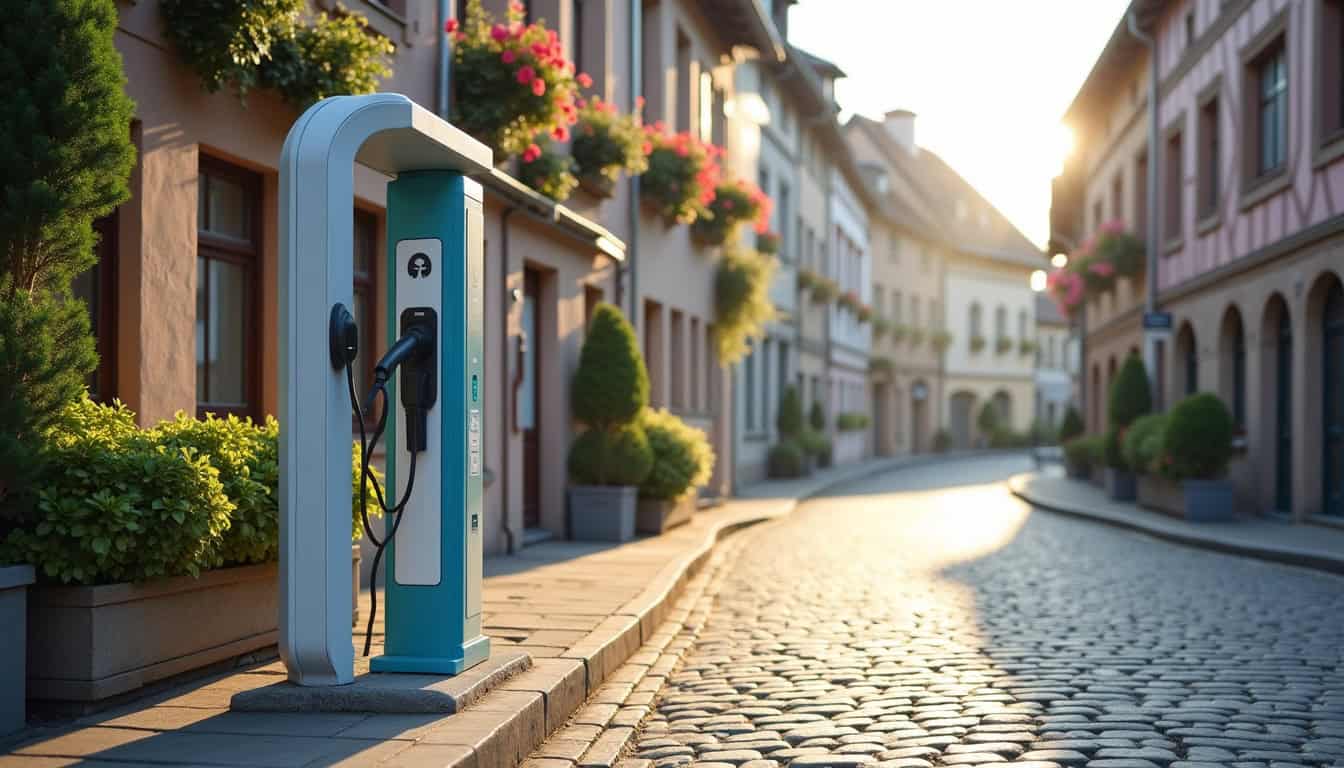 Borne de recharge publique située en centre-ville de Saulxures-sur-Moselotte