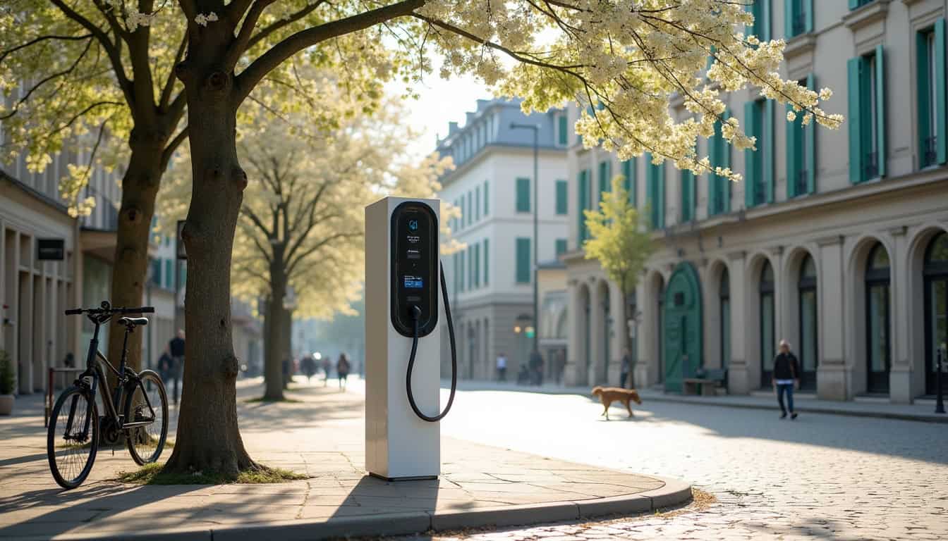 Borne de recharge publique située place Abbé Boursier à Saint-Didier-au-Mont-d’Or
