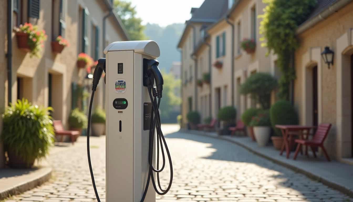 Borne de recharge publique située place de l