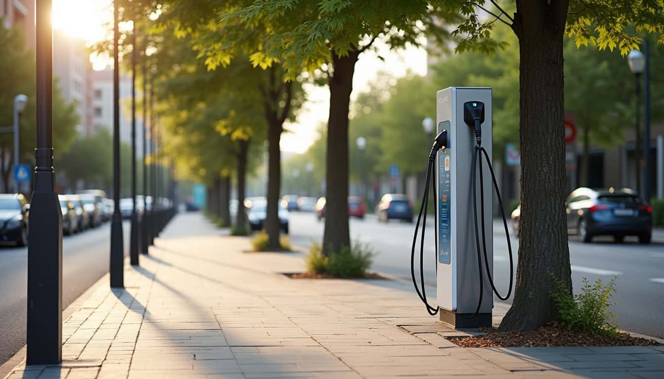Borne de recharge publique située rue Diderot à Chalindrey