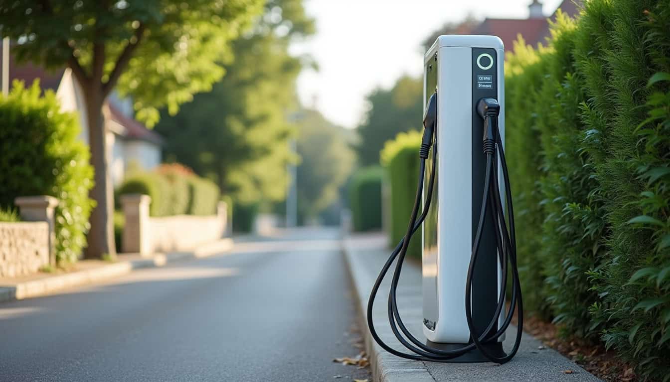 Borne de recharge publique située Rue du Comte de Lanjuinais à Bignan, Morbihan