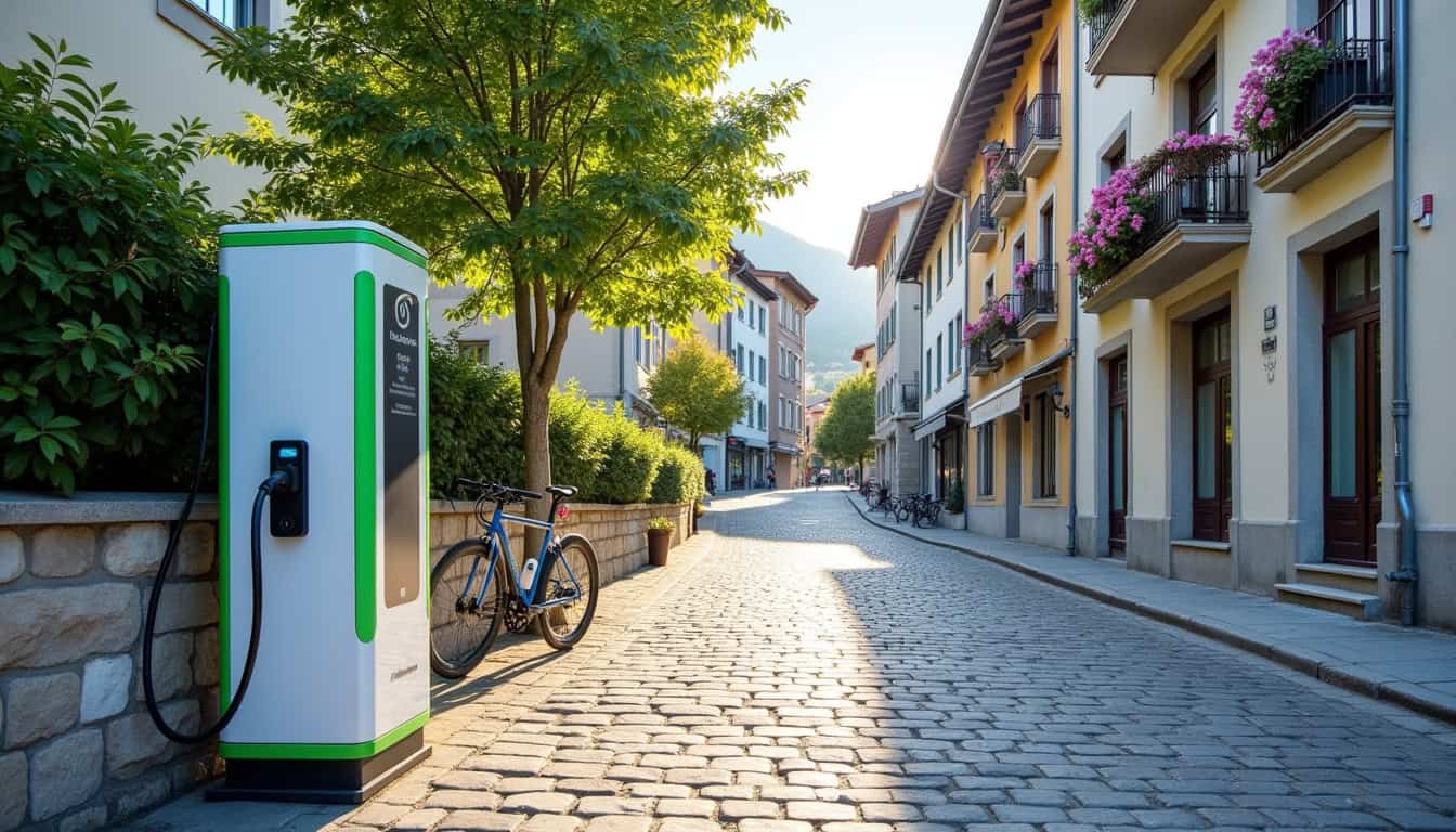 Borne de recharge publique située rue Fernand David à Annemasse