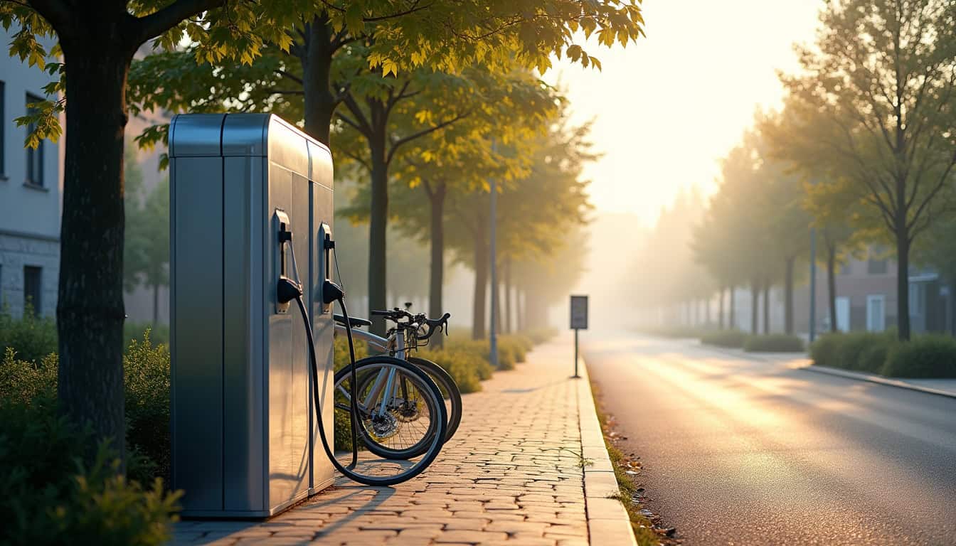 Borne de recharge publique située rue Joseph Le Gallo à Meslan