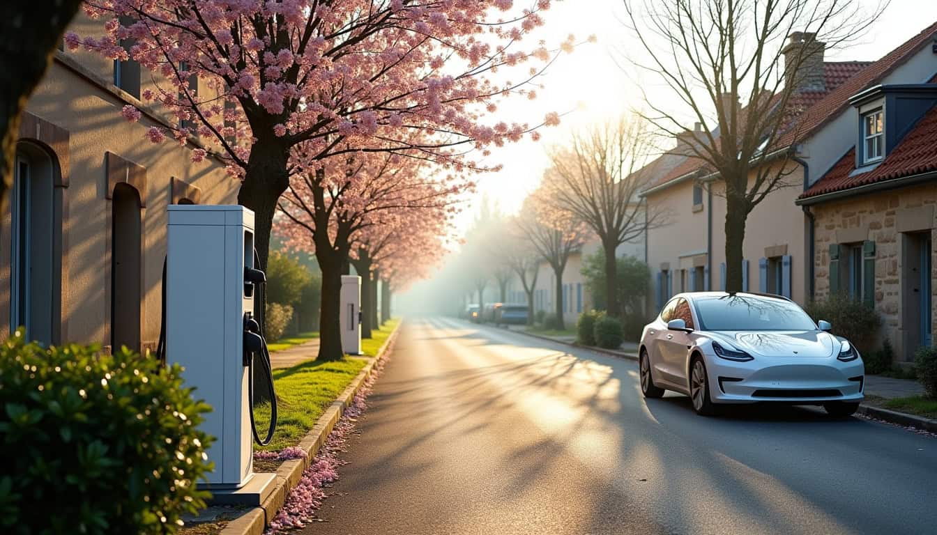 Borne de recharge publique située sur la commune de Les Garennes sur Loire