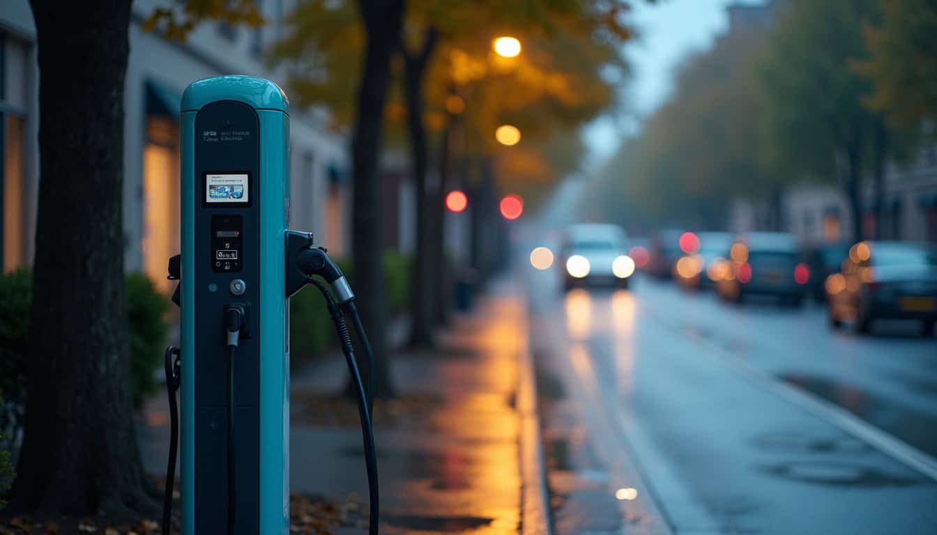 Borne de recharge publique sur la voie publique à Boucau