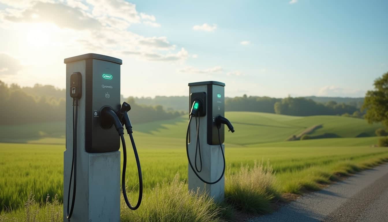 Borne de recharge Qovoltis située à La Merlatière, 45 La Charprais
