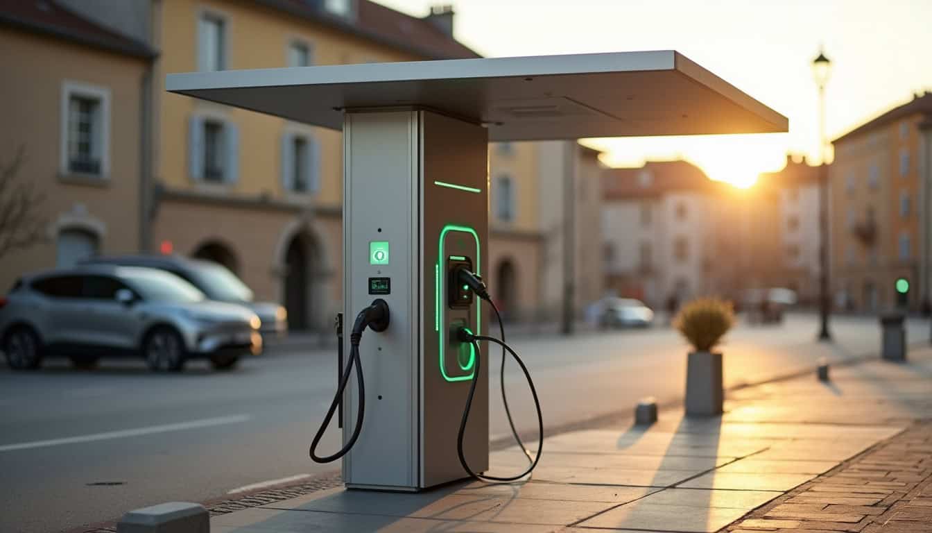Borne de recharge rapide installée sur la Place Michelet au Puy-en-Velay