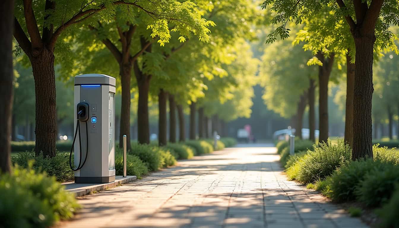 Borne de recharge rapide LAFON Pulse QC 50-2 située au Jardin Public de Cazères
