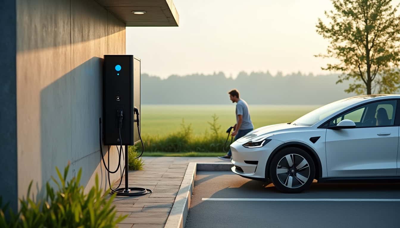 Borne de recharge rapide sur l'aire de Petite-Forêt et A23