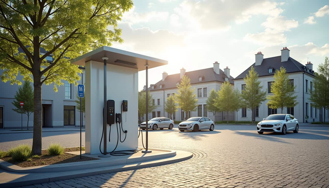 Borne de recharge SDEA installée sur la place Maurice Jacquinot à Lusigny-sur-Barse