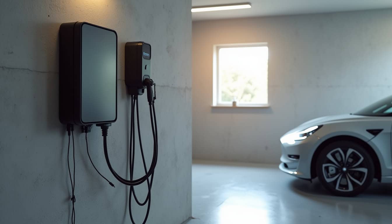 Borne électrique installée dans un garage à Lannoy