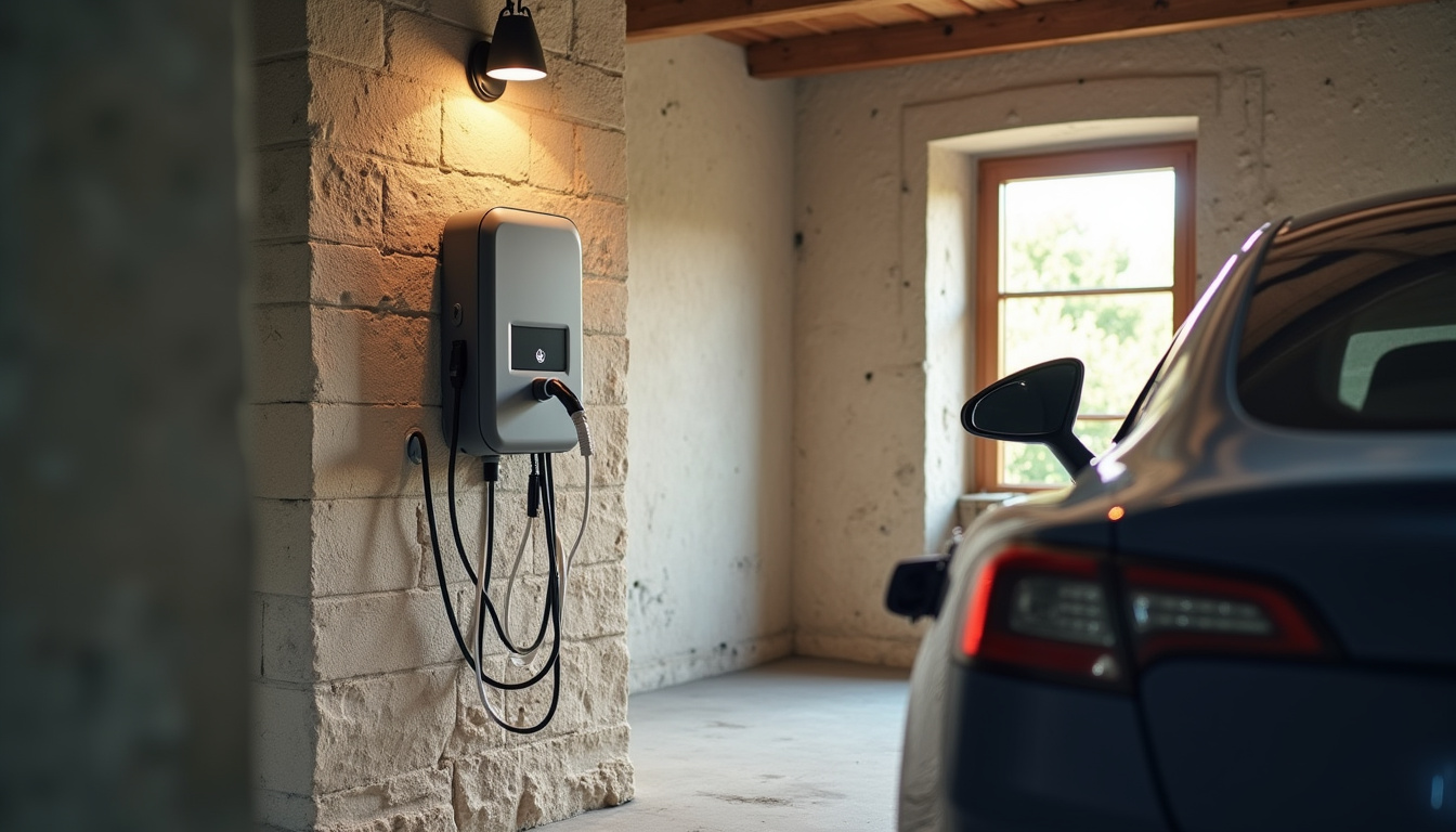 Borne électrique installée dans un garage privé à Bellignat