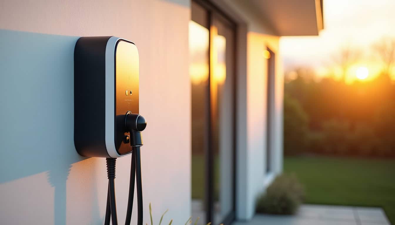 Borne électrique murale installée à l