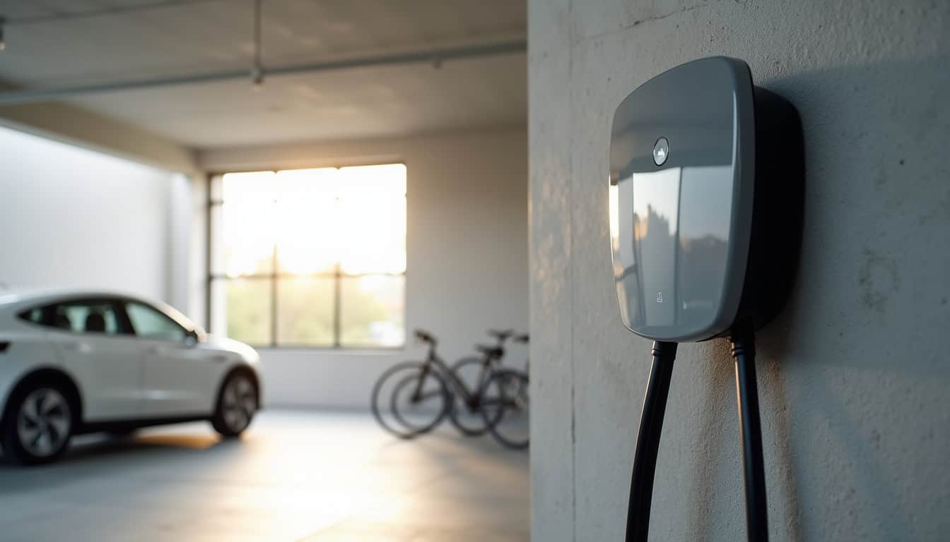 Borne murale installée dans un garage à Gron