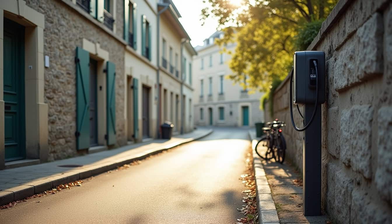 Bornes de recharge électriques situées rue Carrière Vieille à Saint-Chaptes