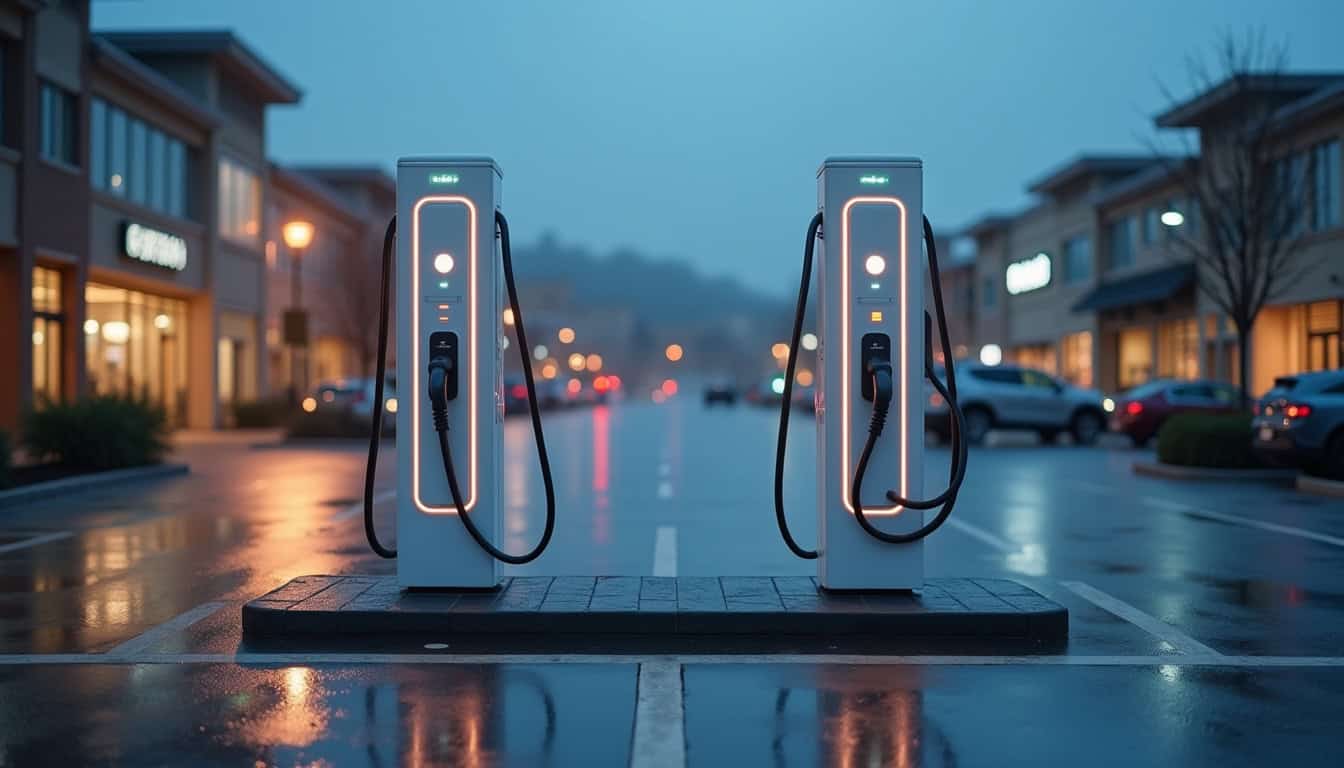 Bornes de recharge publiques à Darnétal, situées dans des parkings et zones commerciales