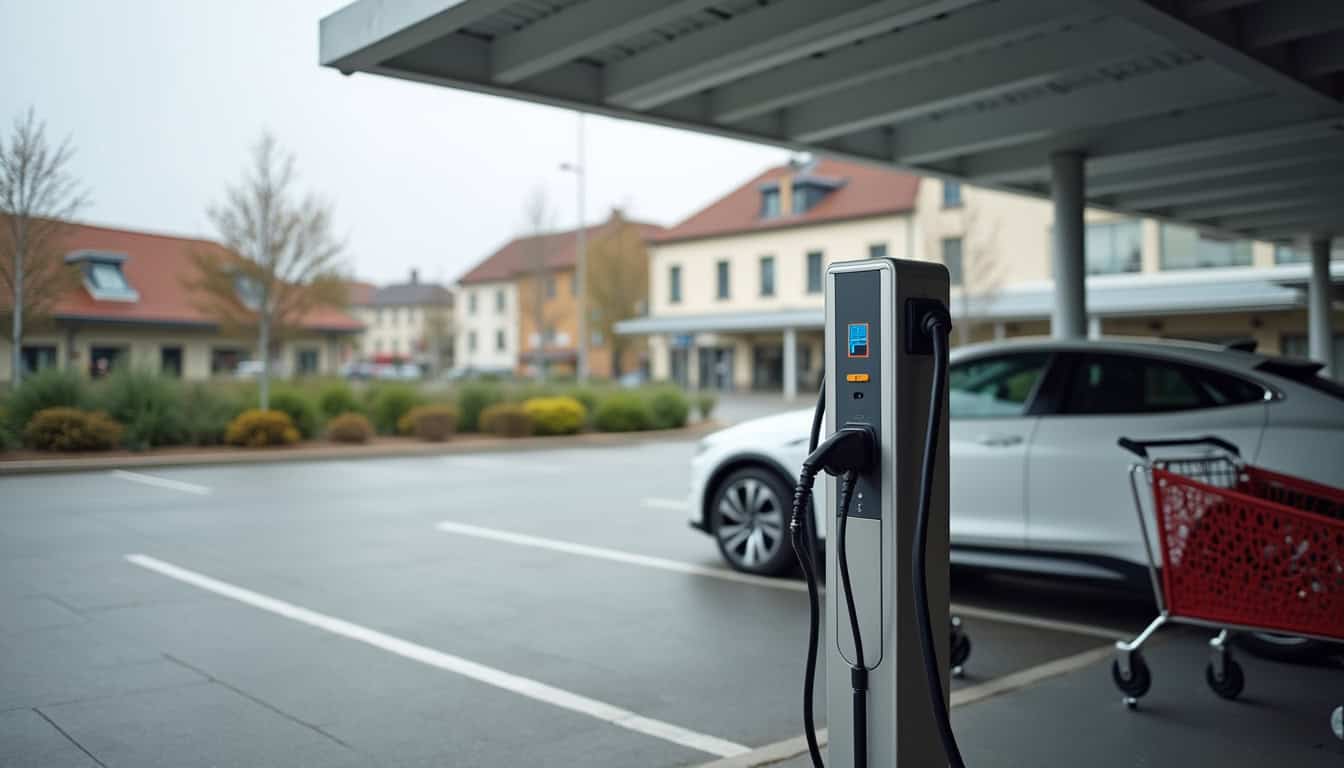 Bornes de recharge publiques à Hautmont, notamment près de l'ALDI et sur les parkings municipaux
