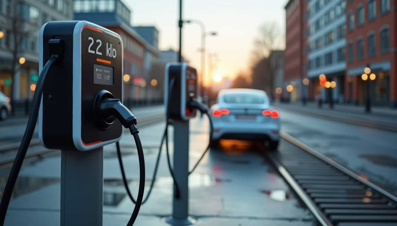 Bornes de recharge publiques de 22 kW installées sur le parking de la gare de Bièvres