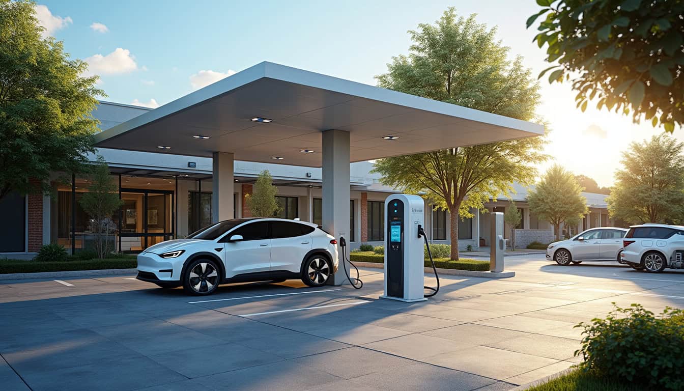 Bornes de recharge publiques situées à Aubière, notamment près de l'avenue du Roussillon et du cinéma Pathé