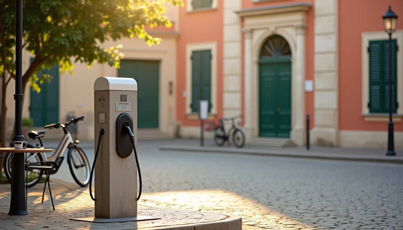 Bornes de recharge publiques situées au centre-ville de Val-de-Virieu, près de la mairie
