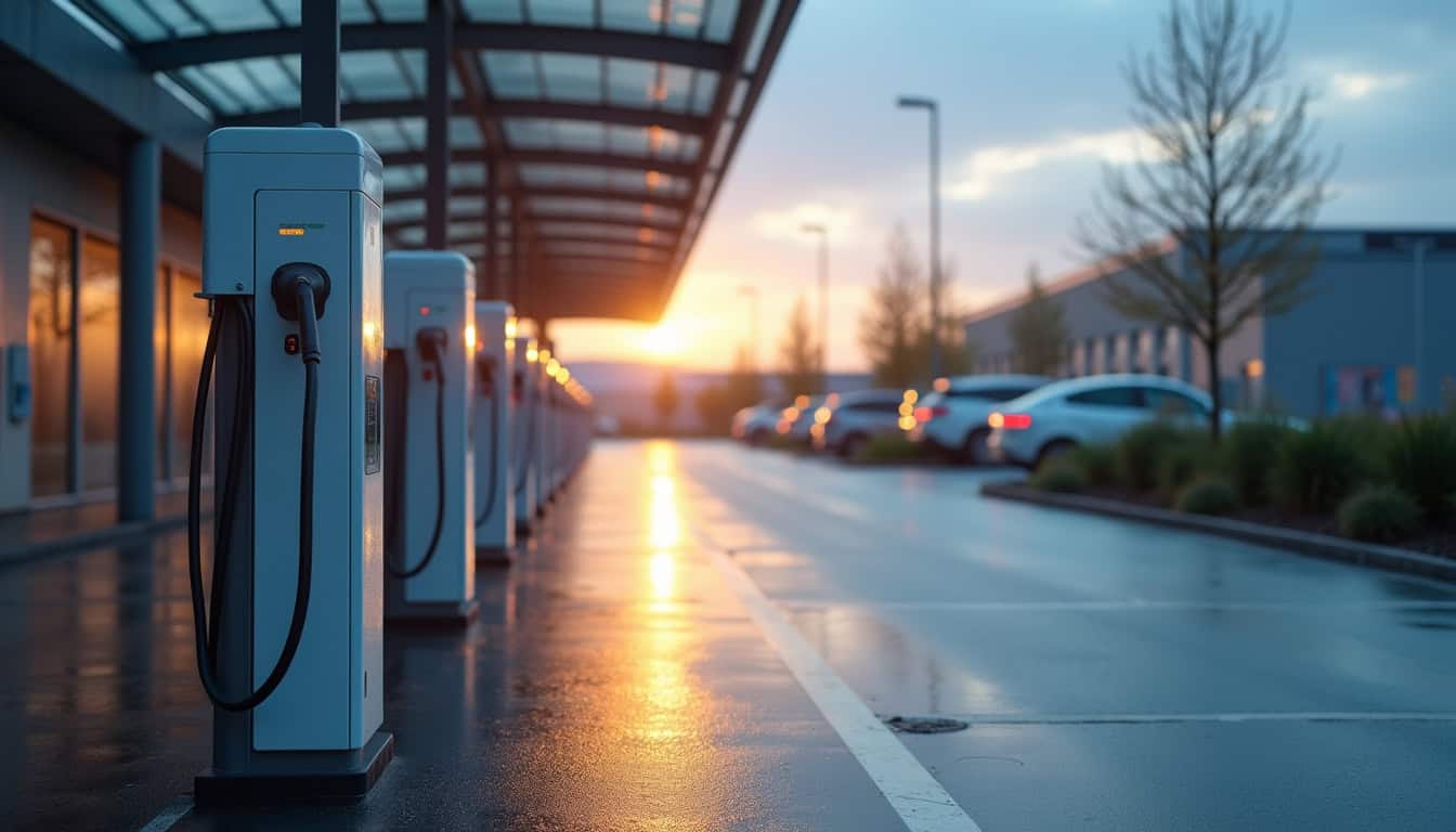 Bornes de recharge publiques situées dans une zone d'activité à Roussillon