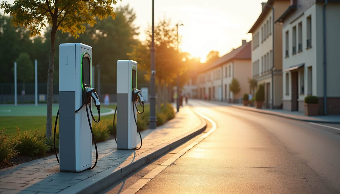Bornes de recharge publiques situées rue du Stade et place de la Mairie à Prix-lès-Mézières