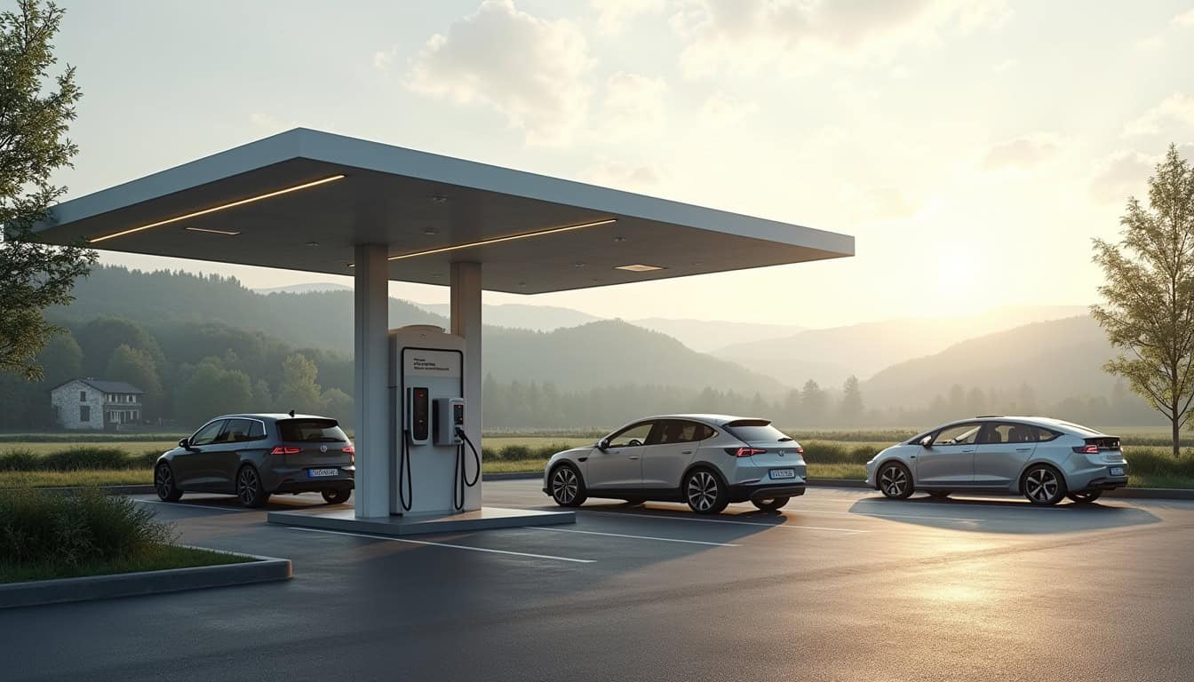 Bornes de recharge publiques sur le parking du marché de Moirans-en-montagne