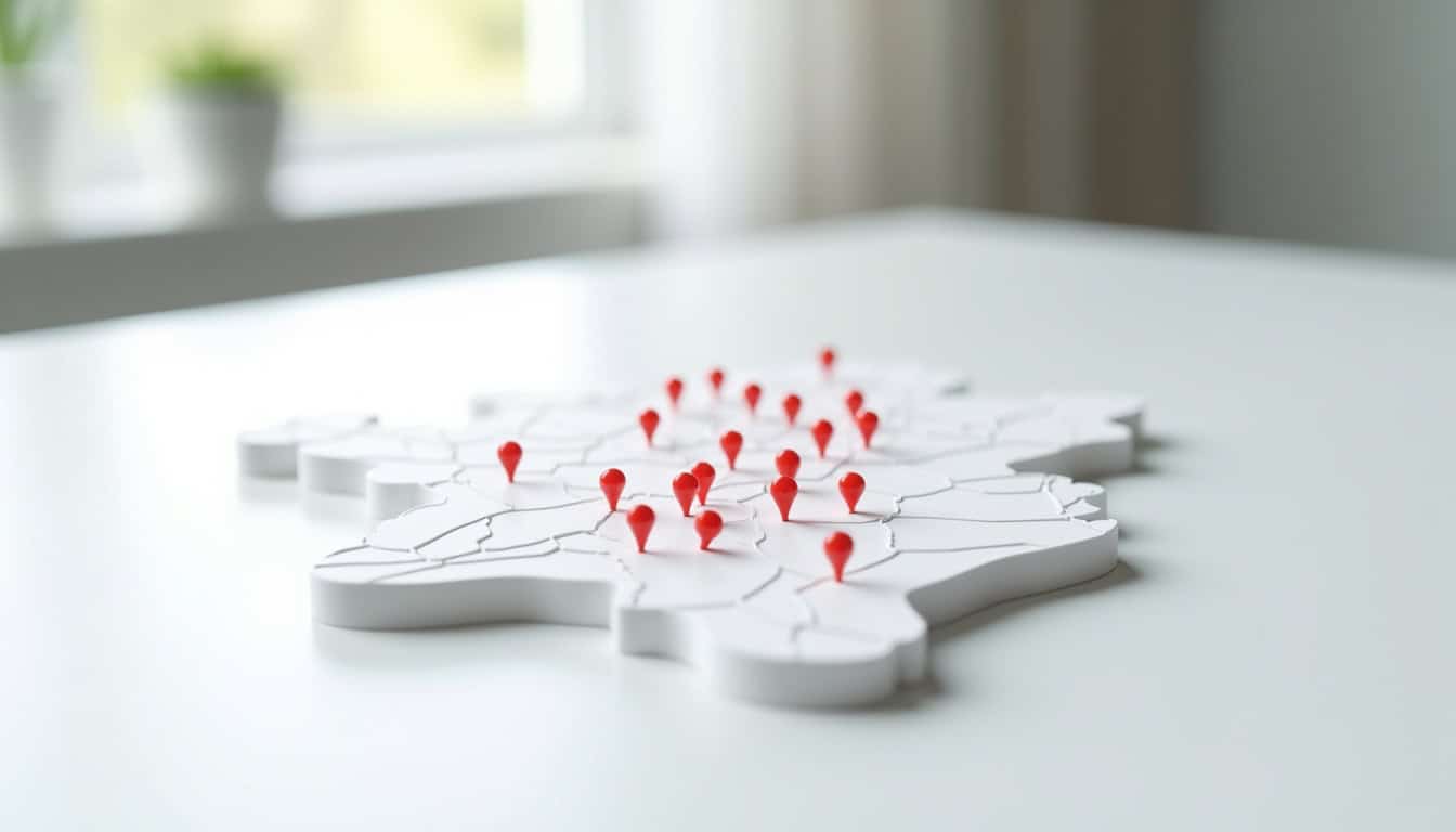 Carte du réseau de bornes de recharge publiques dans le département de la Somme