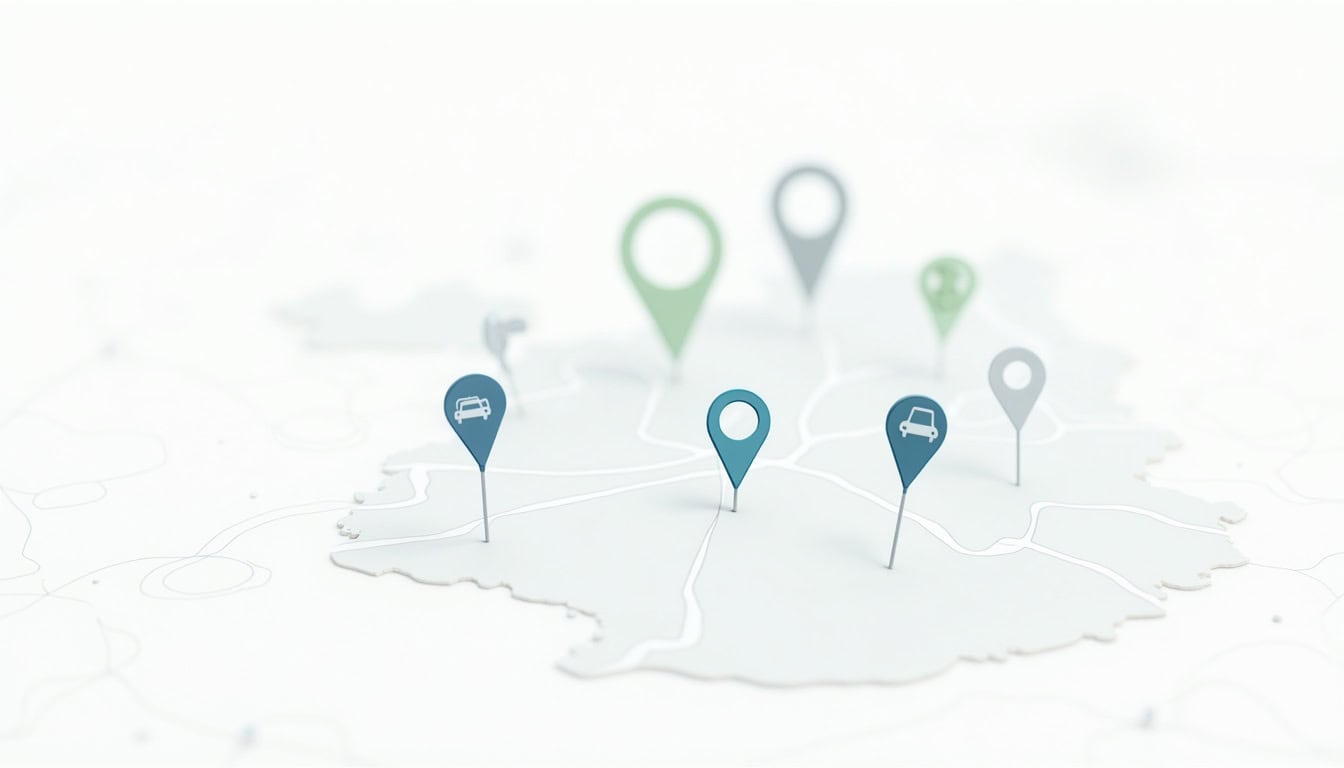 Carte illustrative des bornes de recharge publiques à Grimaud, avec différents réseaux