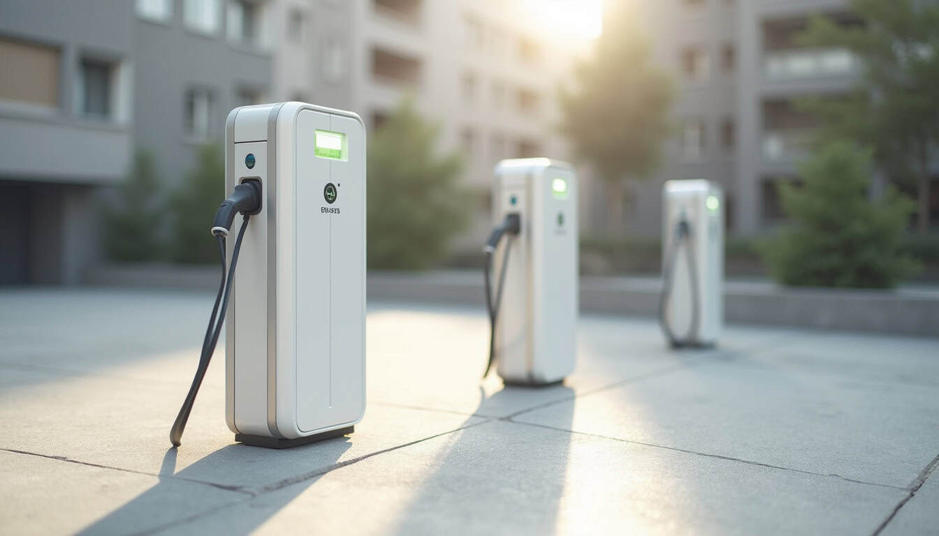 Comparaison de plusieurs types de bornes de recharge électrique posées au sol