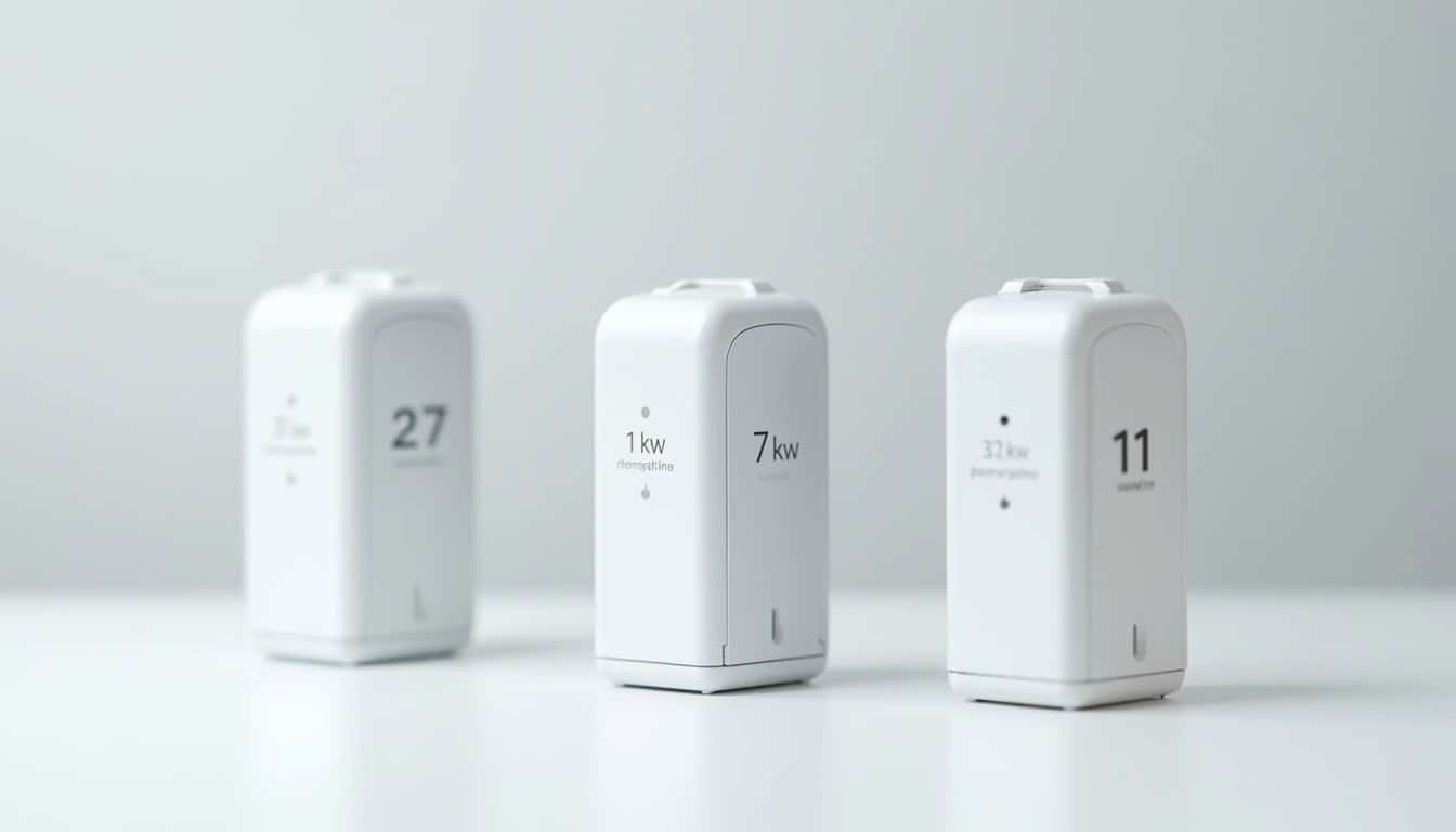 Comparaison des différentes puissances de bornes de recharge disponibles pour installation à Kermaria-Sulard