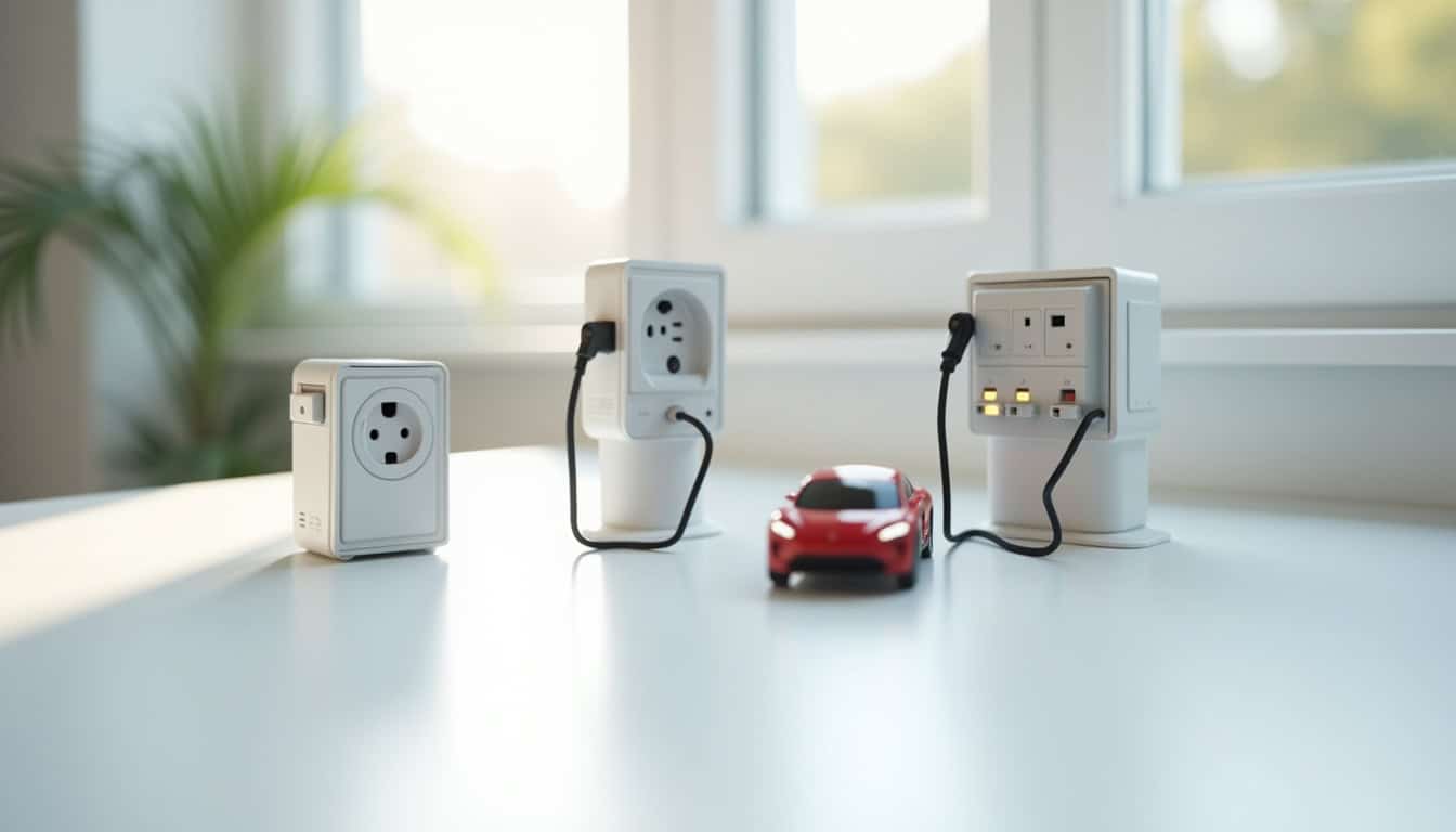 Comparaison des différents types de bornes de recharge pour voiture électrique à Chalifert: prise renforcée, wallbox, borne triphasée
