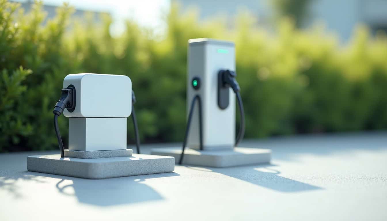 Comparaison entre différentes bornes de recharge électrique en installation extérieure à Lonrai