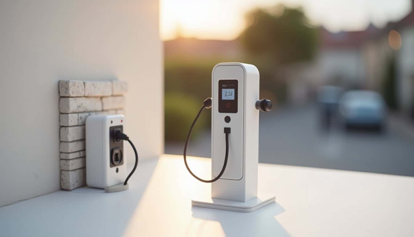 Comparaison entre une prise renforcée et une wallbox murale à Terville