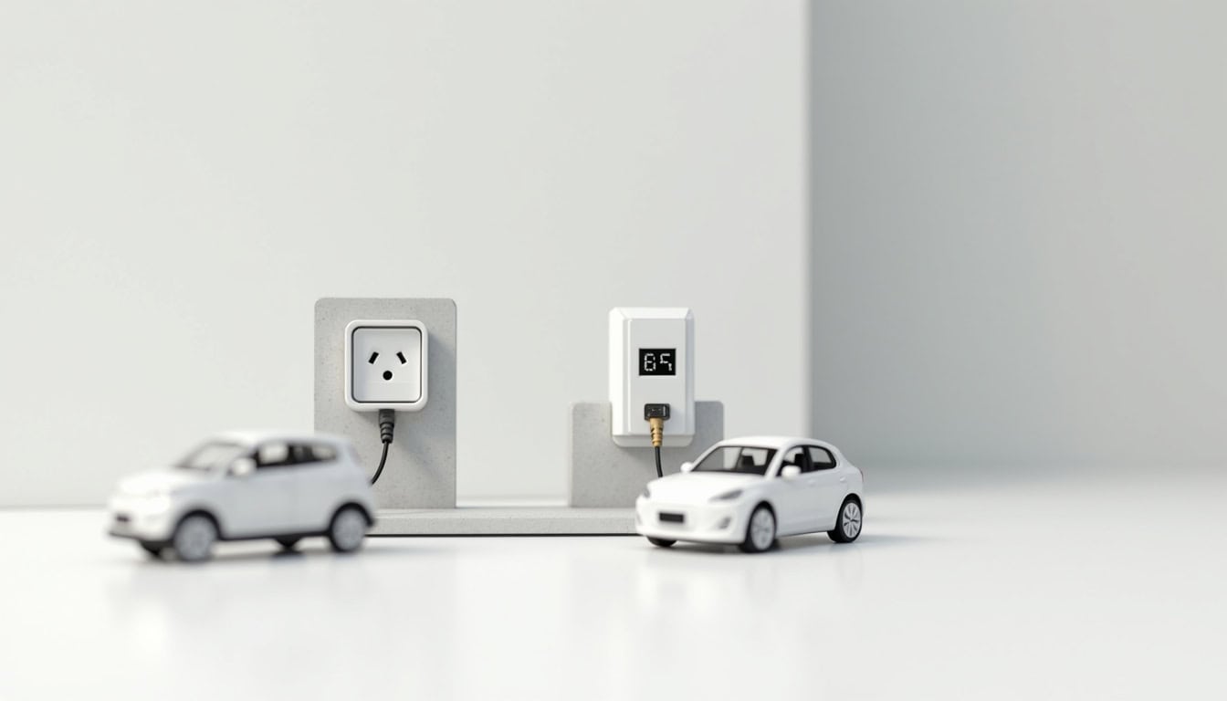 Comparaison entre une prise renforcée et une wallbox murale pour véhicule électrique