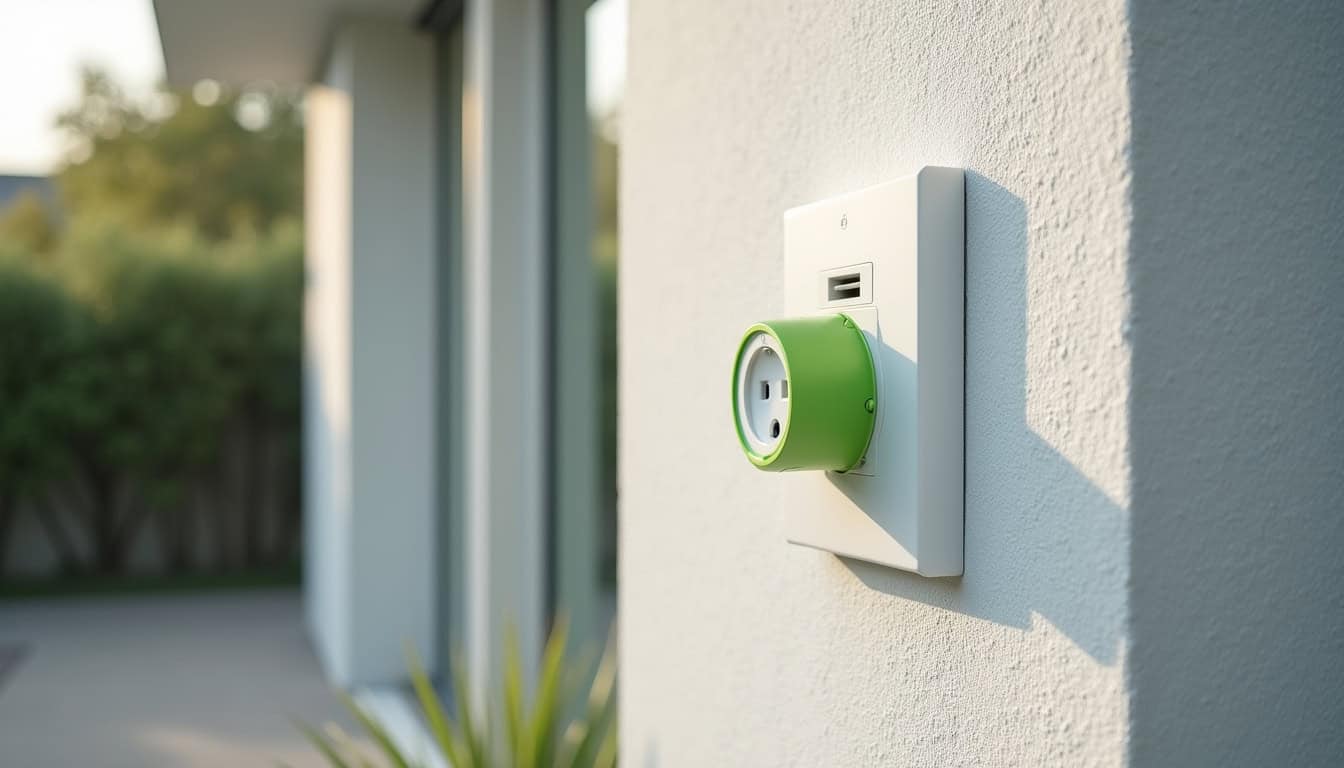 Comparaison entre une prise renforcée Green'Up et une borne murale wallbox installée sur un mur extérieur