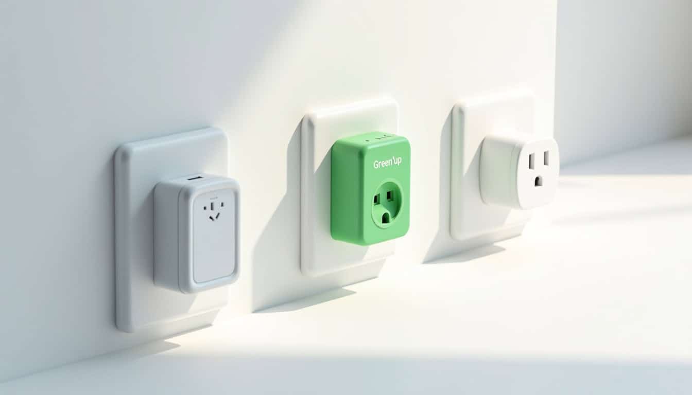Comparaison entre une wallbox murale, une prise renforcée Green'up et une prise domestique standard