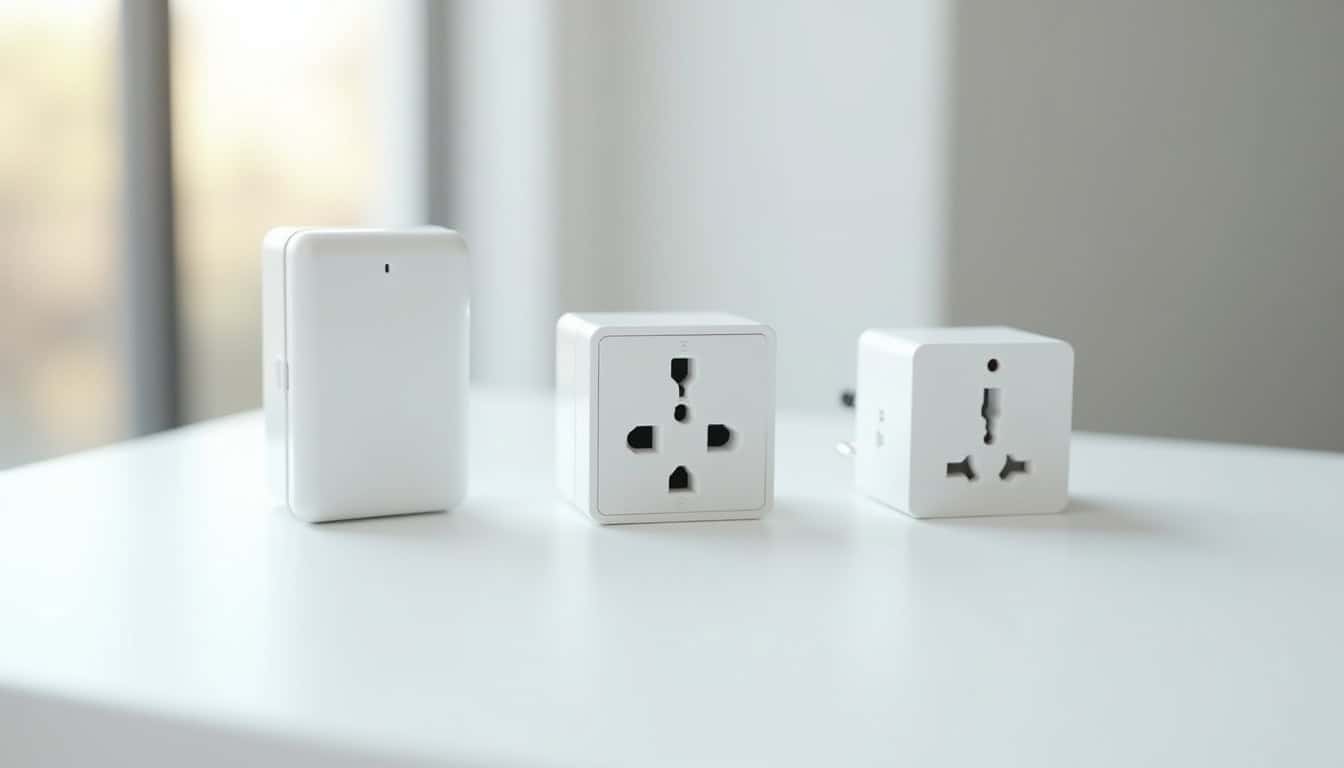Comparaison visuelle des différents types de bornes de recharge électrique: wallbox, prise renforcée et prise domestique