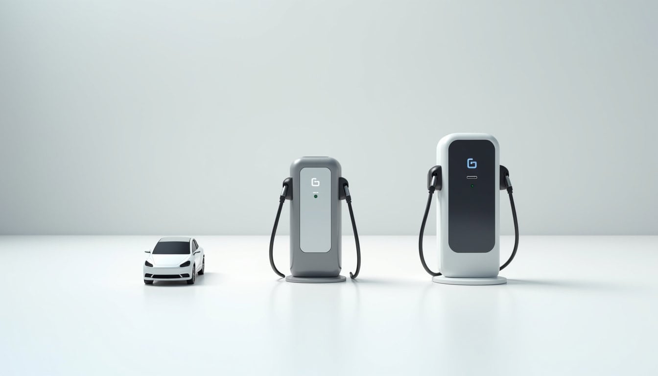 Comparaison visuelle des différents types de bornes de recharge électrique