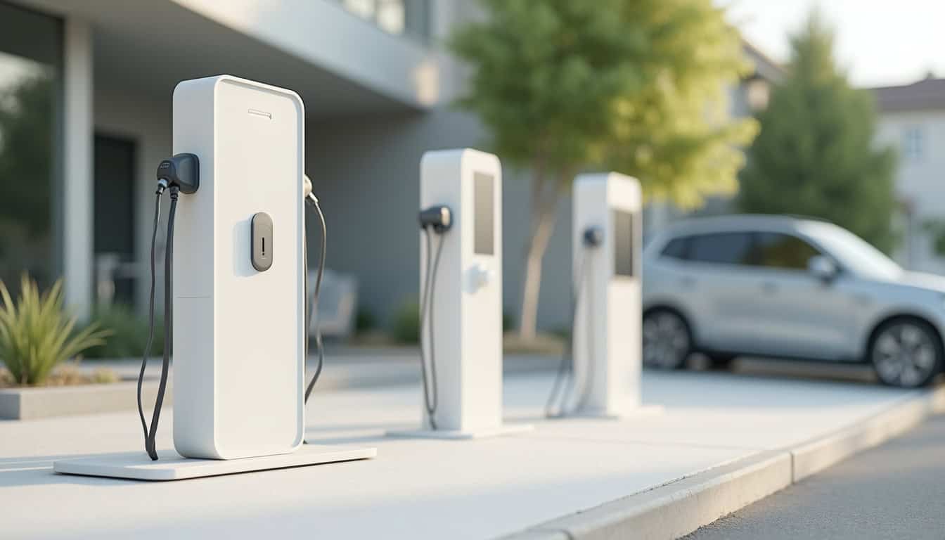 Comparaison visuelle des différents types de bornes de recharge électrique