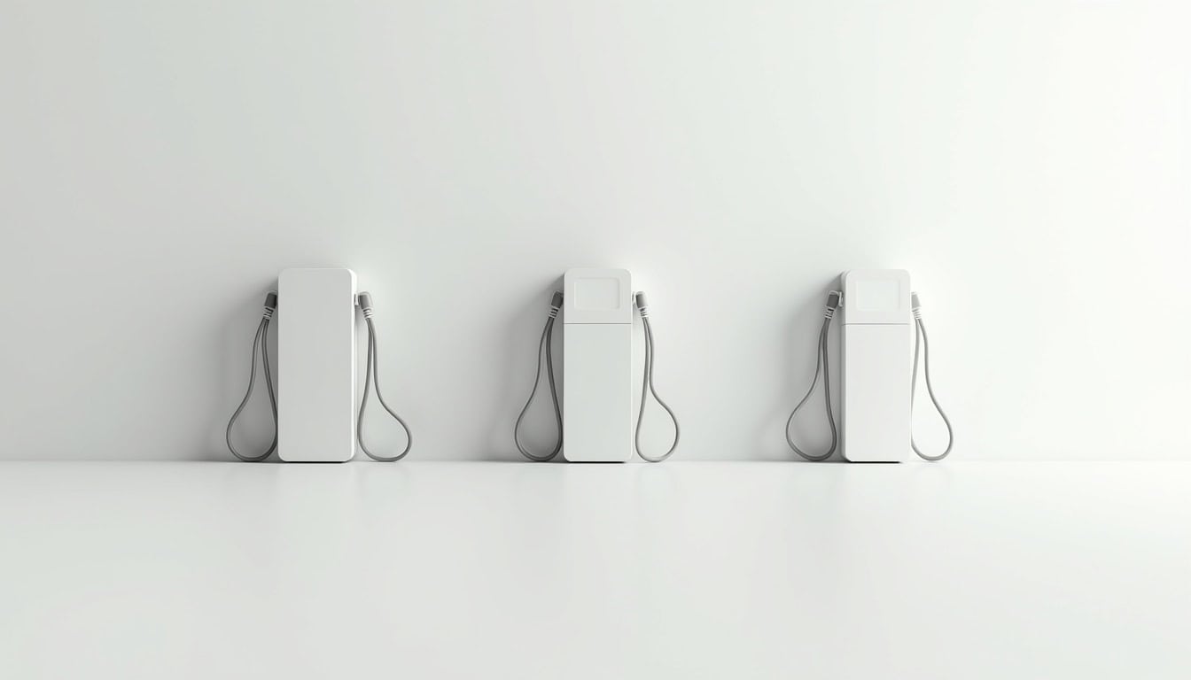 Comparaison visuelle des différents types de bornes de recharge électrique