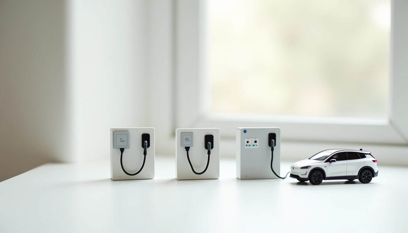 Comparaison visuelle des différents types de bornes de recharge pour véhicules électriques
