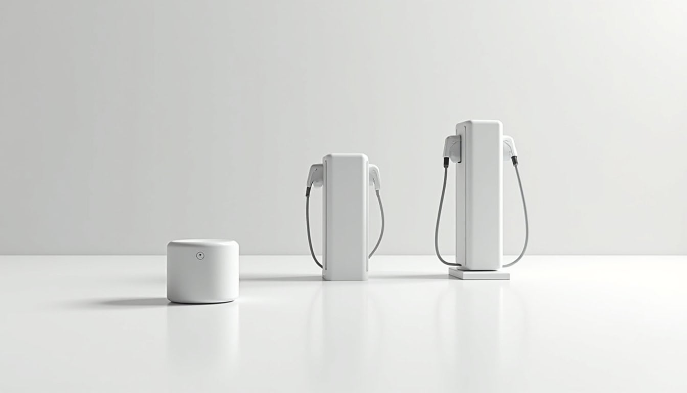 Comparaison visuelle des différents types de bornes de recharge pour véhicules électriques